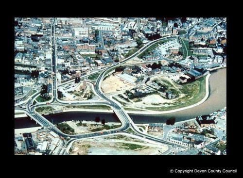 Aerial view of Exe Bridges