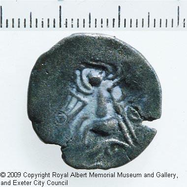 An Armorican coin found in Northernhay Gardens (reverse)
