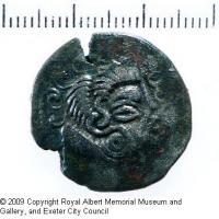 An Armorican coin found in Northernhay Gardens (obverse)