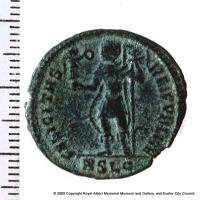 A Roman coin from Cowick Fields (reverse)