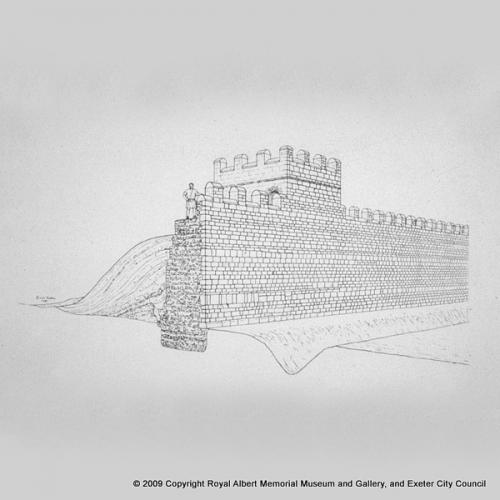 Reconstruction of the Roman town wall at Paul Street