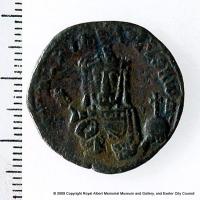 A Byzantine coin from Pinhoe Road (obverse)