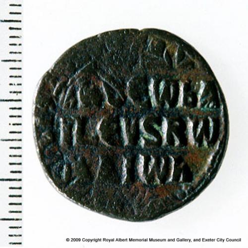 A Byzantine coin from Pinhoe Road (reverse)