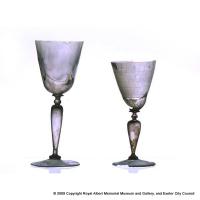 Two early 17th century wine glasses