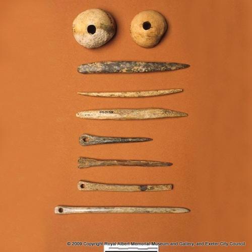 Bone tools used in textile production