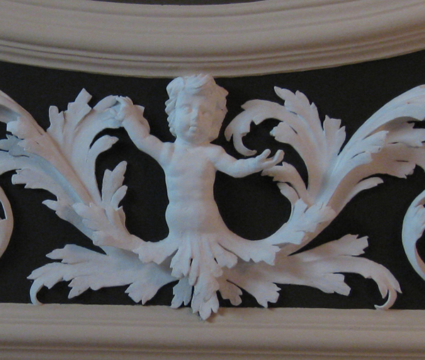 Crediton: Downes House - decorative stairwell ceiling