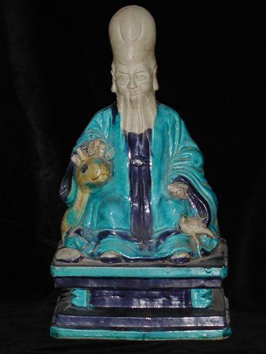 This sculpture depicts Shou Lao, who is one of the Three Star Gods of Daoism.